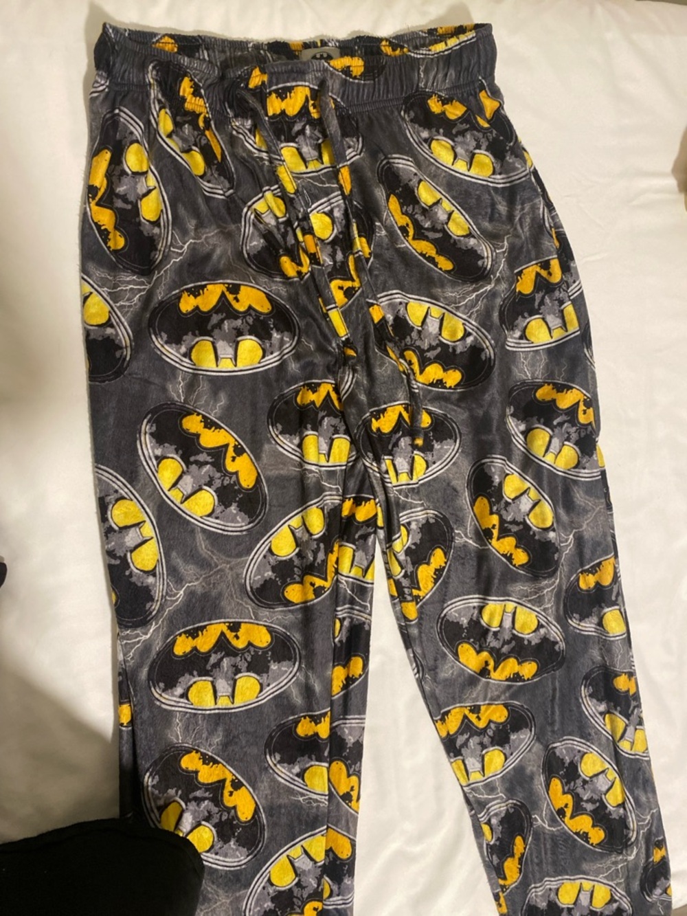 Batman Black & Yellow Logo Pajama Lounge Pants Soft Cozy